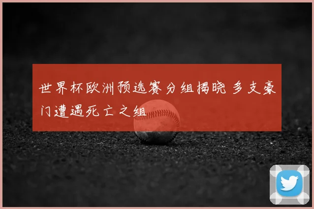 世界杯欧洲预选赛分组揭晓 多支豪门遭遇死亡之组